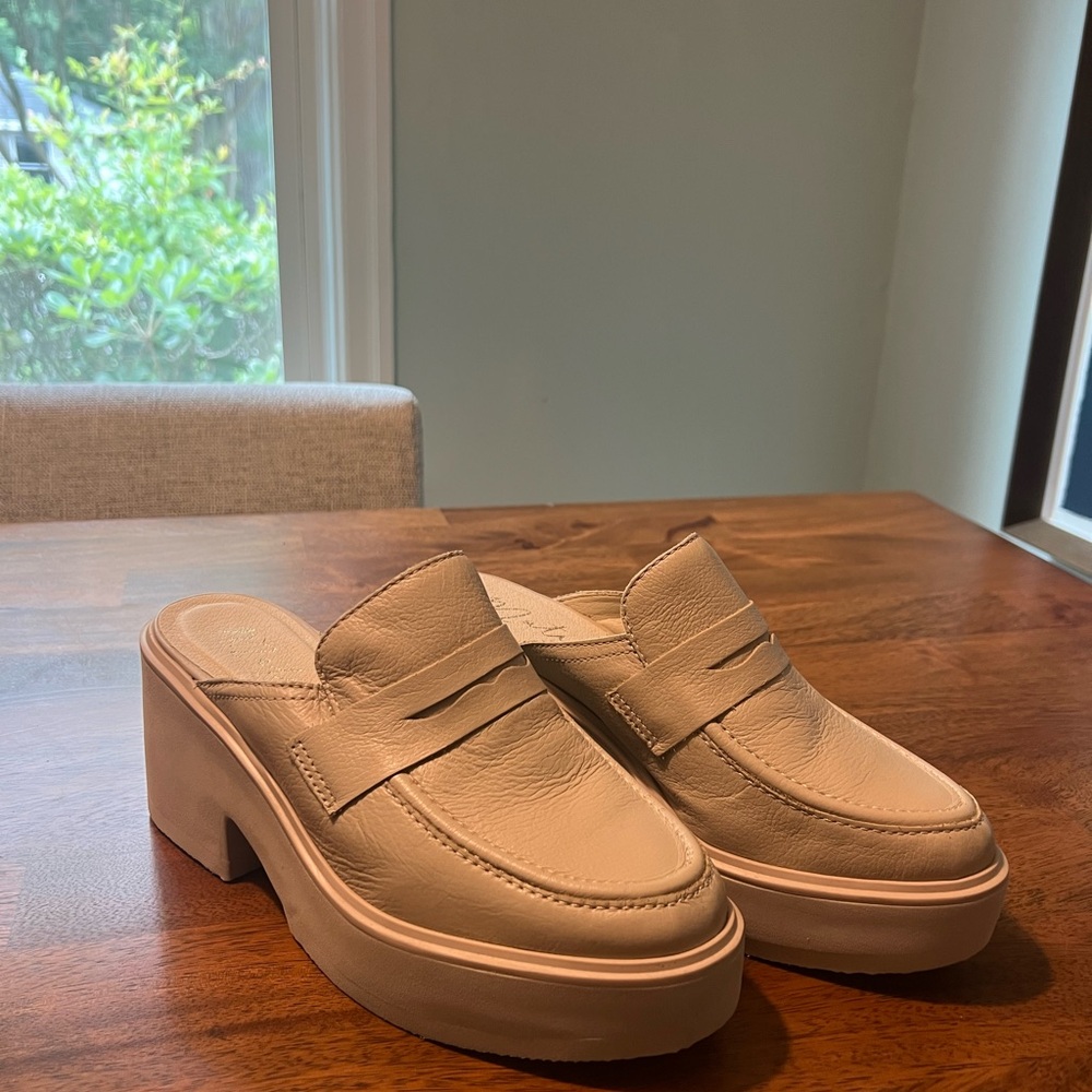 Matisse Cream Platform Mules